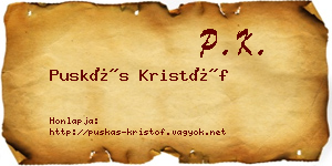 Puskás Kristóf névjegykártya